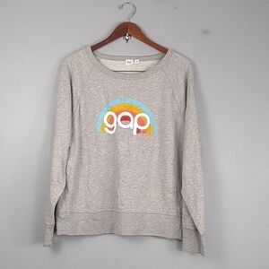 Gap Classic Vintage Logo Gray Crewneck Sweater
